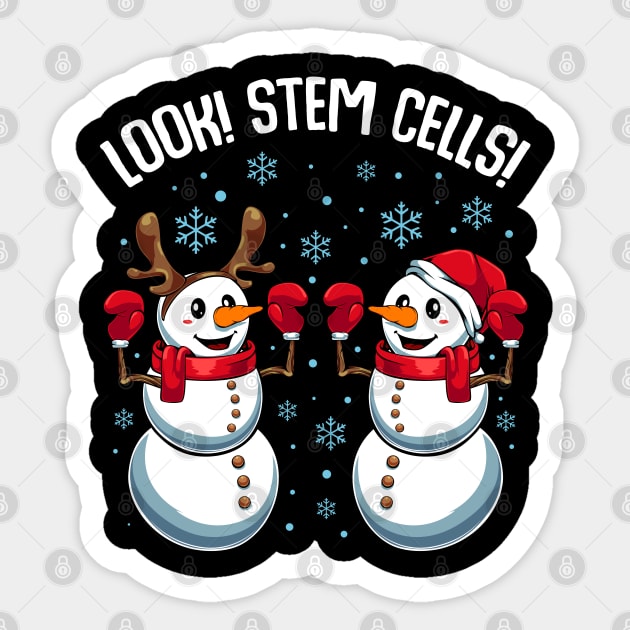 Snowman - Look! Stem Cells! Funny Science Xmas Sticker by Lumio Gifts